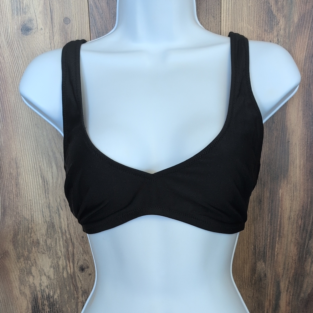 Aerie Black Bikini Swimsuit Top XL                T115